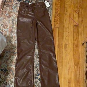 Brown leathers 90s straight ulta high rise NWT